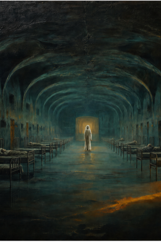 The Asylum in First World War: An Imposing Baroque styled Oil on Premium Canvas Painting by Thomas Piperis, Digital for Sale on Singulart
