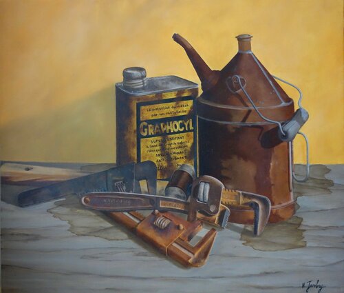 "Histoire d'huile" par Nathalie Jambry, Peinture en vente sur Singulart