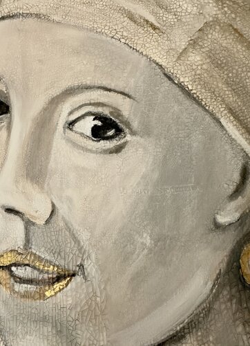 Girl with a Pearl — contemporary reinterpretation von NIENKE VISSCHER, Malerei kaufen auf Singulart