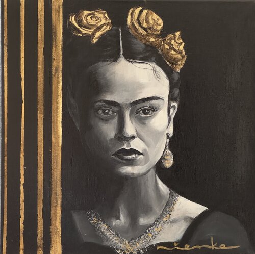 Frida Kahlo — Ode to Resilience par NIENKE VISSCHER, Peinture en vente sur Singulart