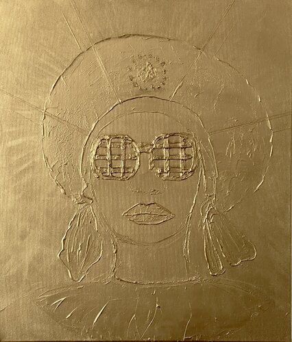 Golden Lady — Cape Town Observed par NIENKE VISSCHER, Peinture en vente sur Singulart