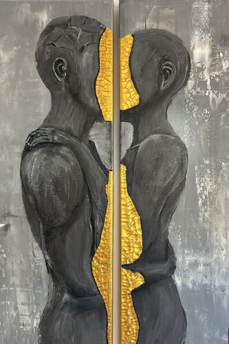 Give & Receive — AGAPE Series | Sculptural Diptych (No. 1 of 5) par NIENKE VISSCHER, Peinture en vente sur Singulart