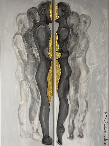 In His Presence — AGAPE Series | Hero Sculptural Diptych (No. 4 of 5) by NIENKE VISSCHER, Painting for Sale on Singulart