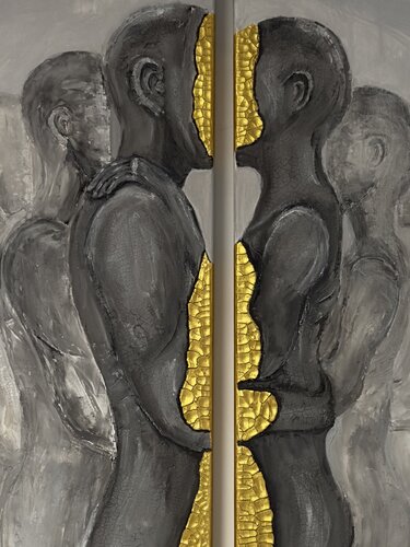 In His Presence - Hero  Piece - AGAPE series No.4 of 5 (Diptych) van NIENKE VISSCHER, Schilderij te koop op Singulart