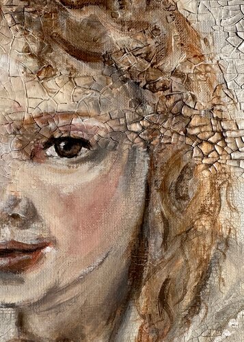 Girl at the Window — A Quiet Presence by NIENKE VISSCHER, Painting for Sale on Singulart
