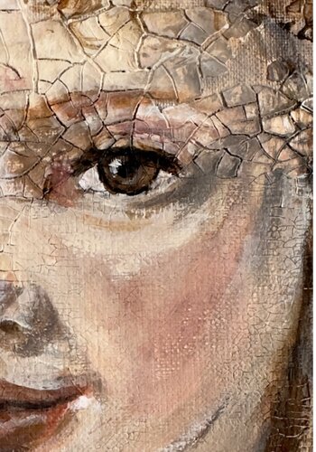 The little Girl at the Window — A Quiet Presence par NIENKE VISSCHER, Peinture en vente sur Singulart