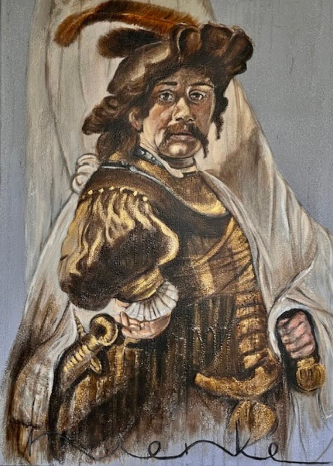 The Standard Bearer — contemporary reinterpretation NIENKE VISSCHER Origineel schilderij te koop