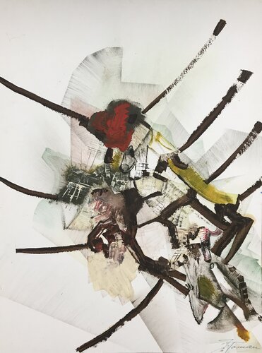 Scarlet-headed insect by Jaroslav Toman, 회화 for Sale on Singulart