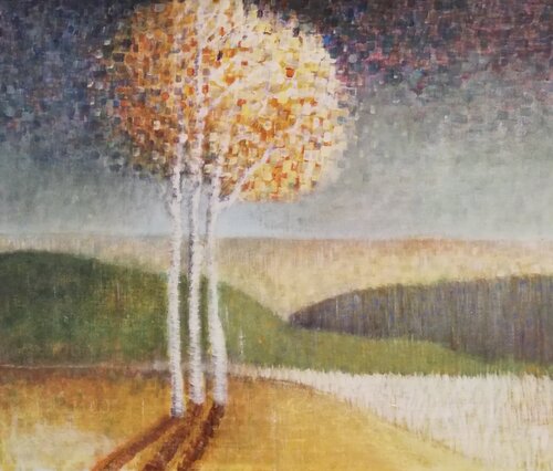 Trois arbres, une nuit d'automne de Annie Vandemalle, Pintura a la venta en Singulart