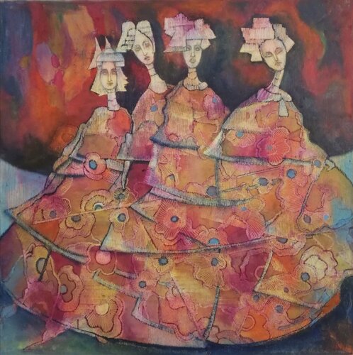 Les demoiselles de Paris di Annie Vandemalle, Pittura in vendita su Singulart