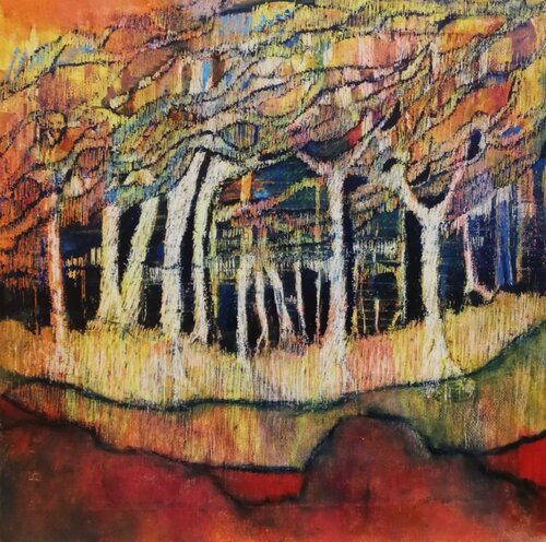 Une forêt fantastique di Annie Vandemalle, Pittura in vendita su Singulart
