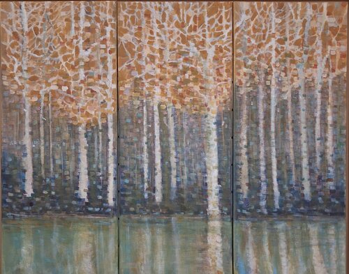 Forêt automnale van Annie Vandemalle, Schilderij te koop op Singulart