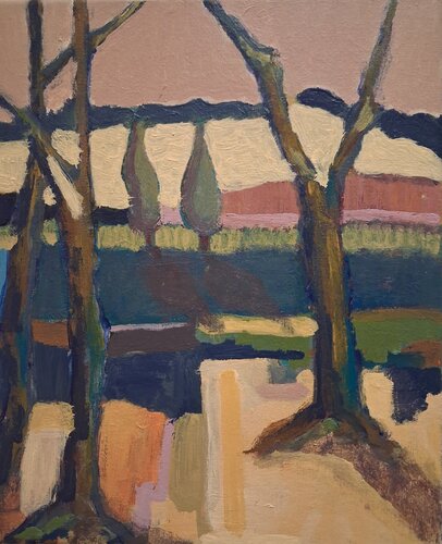 PAYSAGE TOUT DOUX van Annie Vandemalle, Schilderij te koop op Singulart