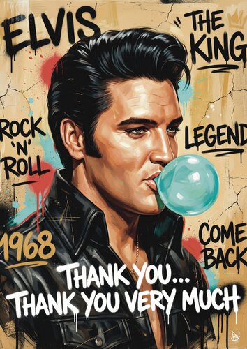 Elvis Presley – The King (Pop Rebellion) par ANDSAL, Digital en vente sur Singulart