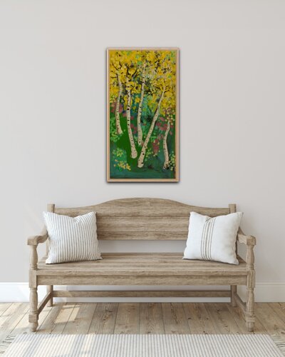 Birkenwald van Vinja Bergmann, Schilderij te koop op Singulart