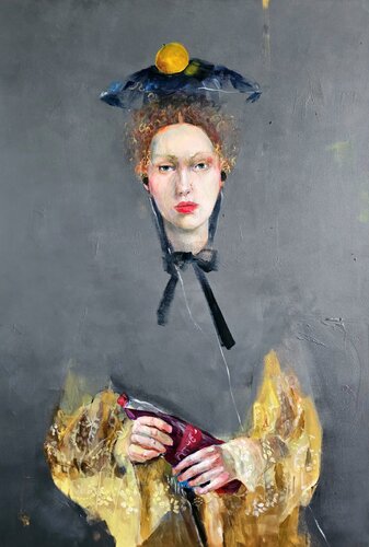 Na ziarnku grochu van Agnieszka Banasiak, Schilderij te koop op Singulart
