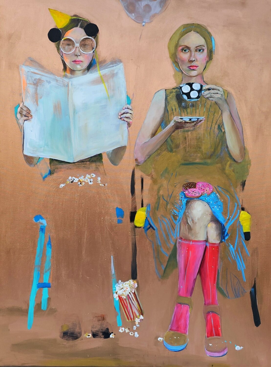 in the waiting room Agnieszka Banasiak Originalgemälde zu verkaufen