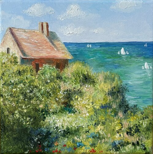 After Claude Monet: "The Fisherman's House at Varengeville" by Alexandra Martakova, Painting for Sale on Singulart