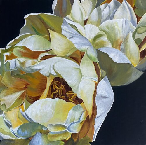 Golden Tulips de Alexandra Martakova, Pintura a la venta en Singulart