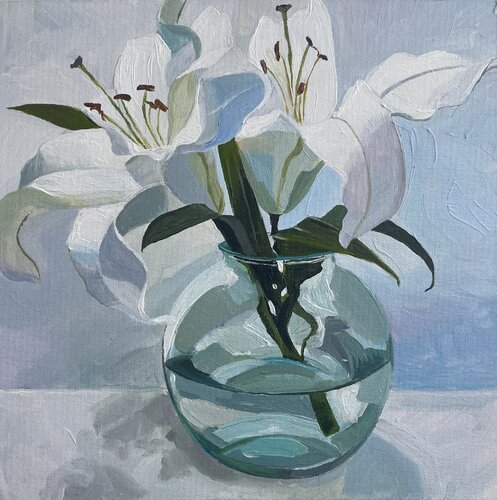Fresh Lilies van Alexandra Martakova, Schilderij te koop op Singulart