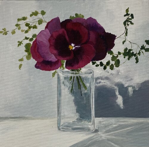 Velvet Pansies van Alexandra Martakova, Schilderij te koop op Singulart