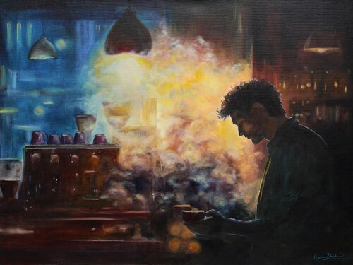 Kaffeeduft (Scent of Coffee) van Yvonne Brückner, Schilderij te koop op Singulart