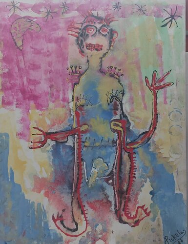 Orando para atraer abundancia by Santiago Del Barco Martín, Painting for Sale on Singulart