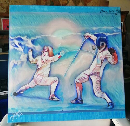 Jeux olympiques Paris 2024. by BEASANDE MISTRALI - OSSESIA Béatrice, 회화 for Sale on Singulart