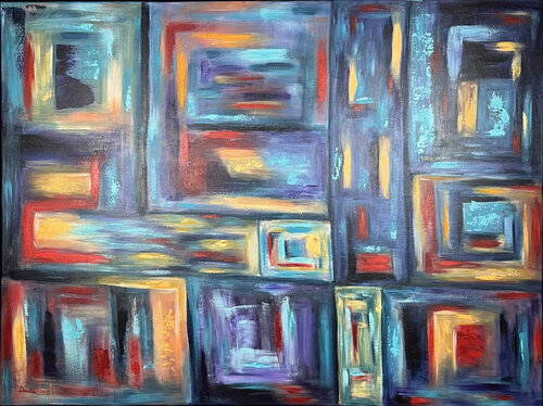 Fenster zur Farbwelt van Susanne Dowden, Schilderij te koop op Singulart