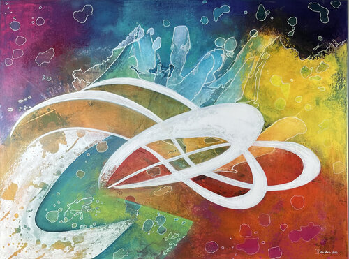 Die bunte Welle di Susanne Dowden, Pittura in vendita su Singulart