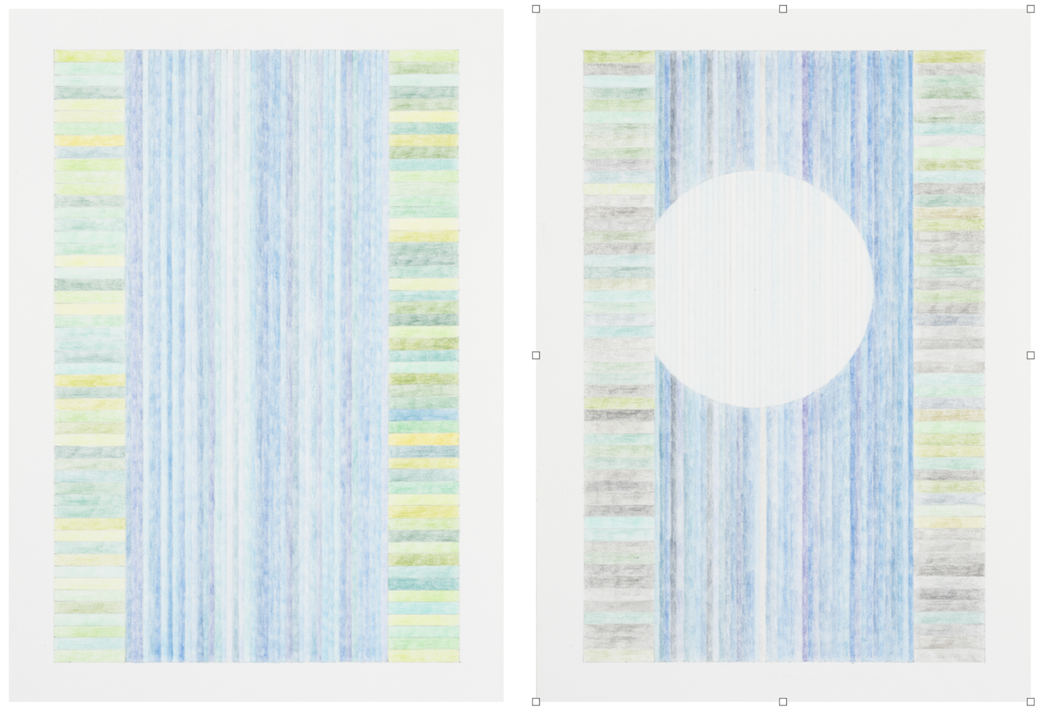 Wasserfall Tag und Nacht - Diptychon Karin Fröhlich Werk auf Papier zu verkaufen