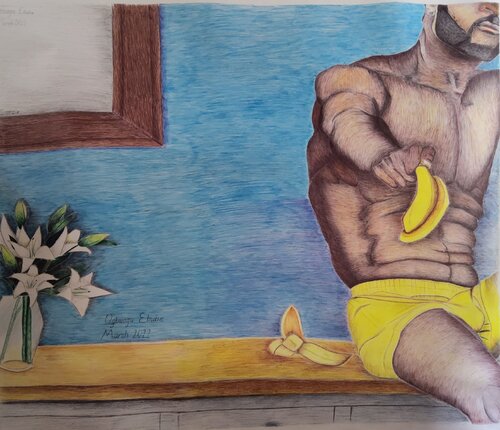 Manges Mes Bananes par Ebubechukwu Ogbuagu, Dessin en vente sur Singulart