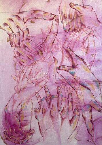 Where Fingers Meet van Ines Cochrane, Schilderij te koop op Singulart