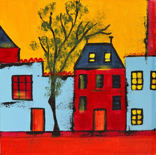 Impasse des Magiques B van Caroline Lapointe, Schilderij te koop op Singulart