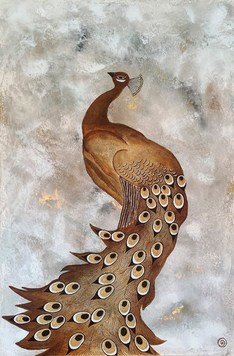 Pfau Art Fantasy di Gabriele Grundner, Pittura in vendita su Singulart