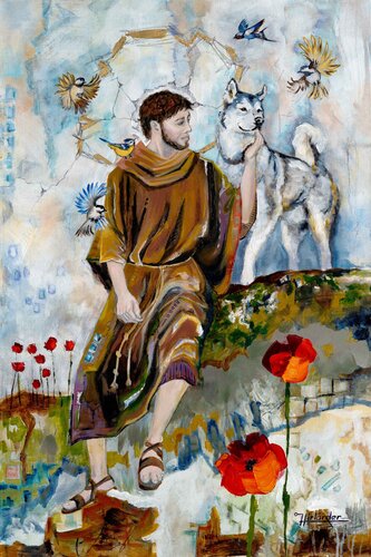 Francis Of Assisi di Ursula Hirländer, Pittura in vendita su Singulart