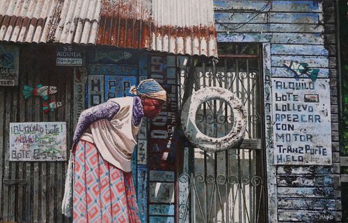 Boat for rent di Dwight Baird, Pittura in vendita su Singulart