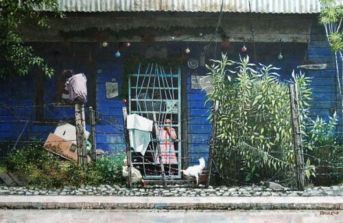 A Cortes Christmas di Dwight Baird, Pittura in vendita su Singulart