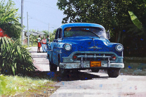 Country Blue, Cuba van Dwight Baird, Schilderij te koop op Singulart