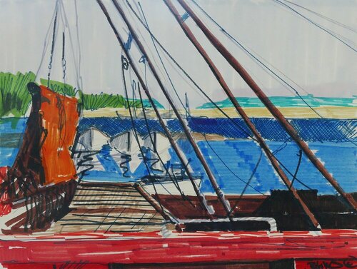 Shore Leave - Study by Dwight Baird, Work on Paper for Sale on Singulart