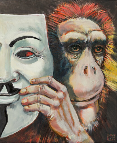Masked Monkey II von Rainer Ehrt, Malerei kaufen auf Singulart