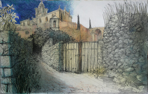 Andalusien - Erinnerung I by Rainer Ehrt, Drawing for Sale on Singulart