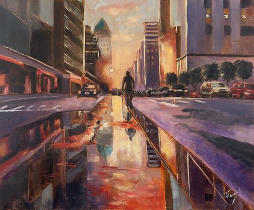 Reflets urbains by Florence Yangui, Painting for Sale on Singulart