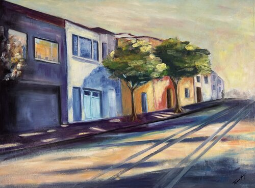 A l'heure où les ombres s'étirent di Florence Yangui, Pittura in vendita su Singulart