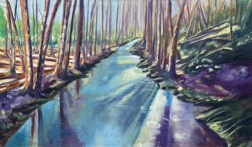 Lisière bleue by Florence Yangui, 회화 for Sale on Singulart