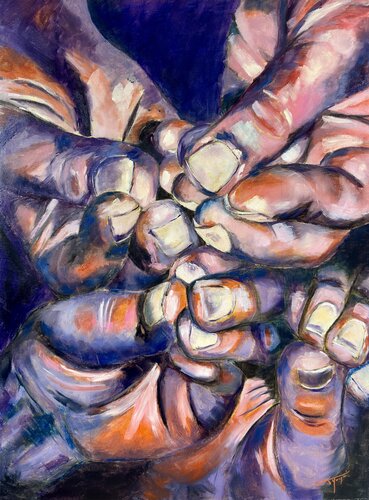 A mains nues by Florence Yangui, 회화 for Sale on Singulart