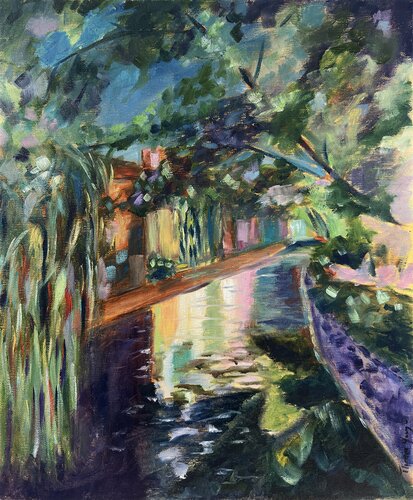 Le canal de kyoto by Florence Yangui, 회화 for Sale on Singulart