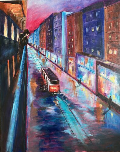 Dernier tram by Florence Yangui, 회화 for Sale on Singulart