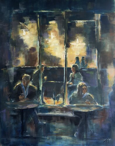 Derrière la vitre by Florence Yangui, Painting for Sale on Singulart
