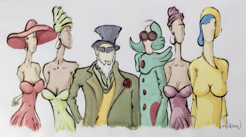 Sisters & Hipsters van Micky Goldstein, Schilderij te koop op Singulart